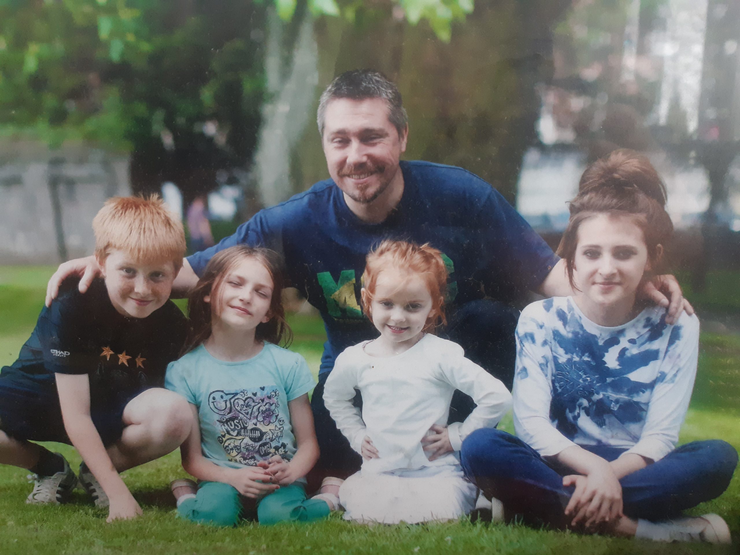 Carl with Kai, Rosie, Saoirse and Orla in People's Park, Limerick