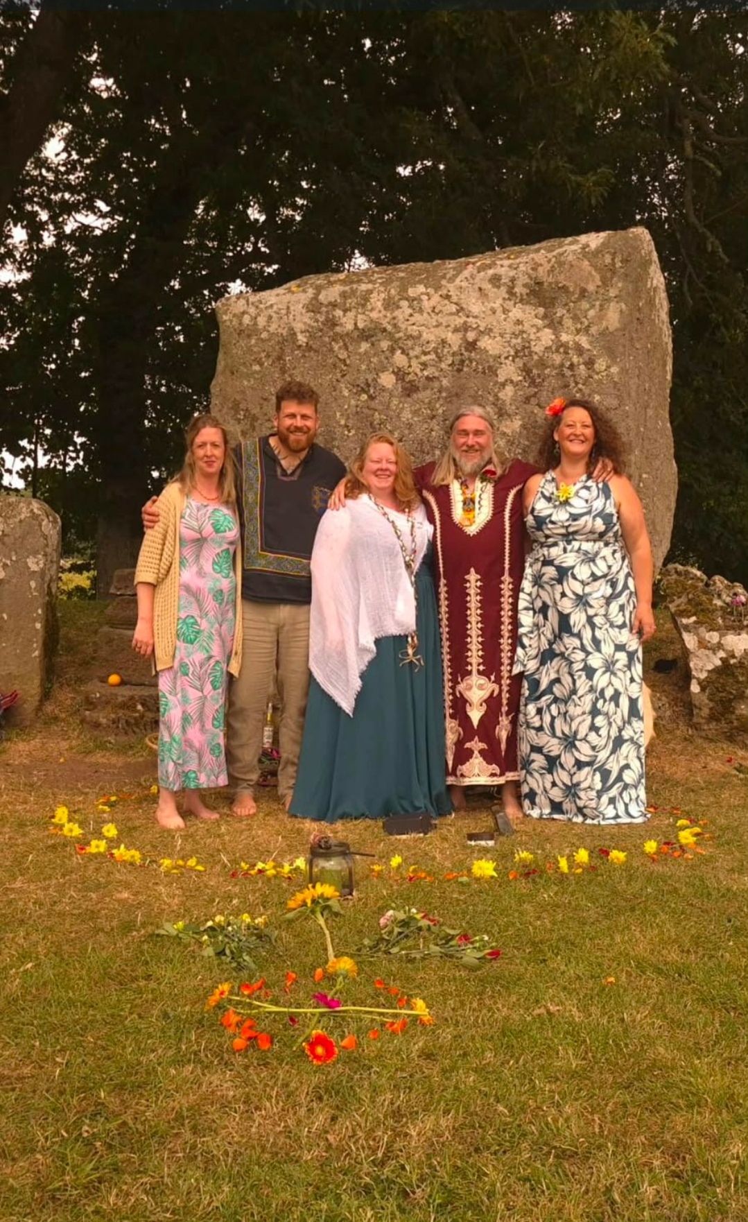 Carl on his wedding day with friends